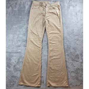 AG Adriano Goldschmied Women 29 / 32 Beige Farrah Boot High Rise Velour Pants